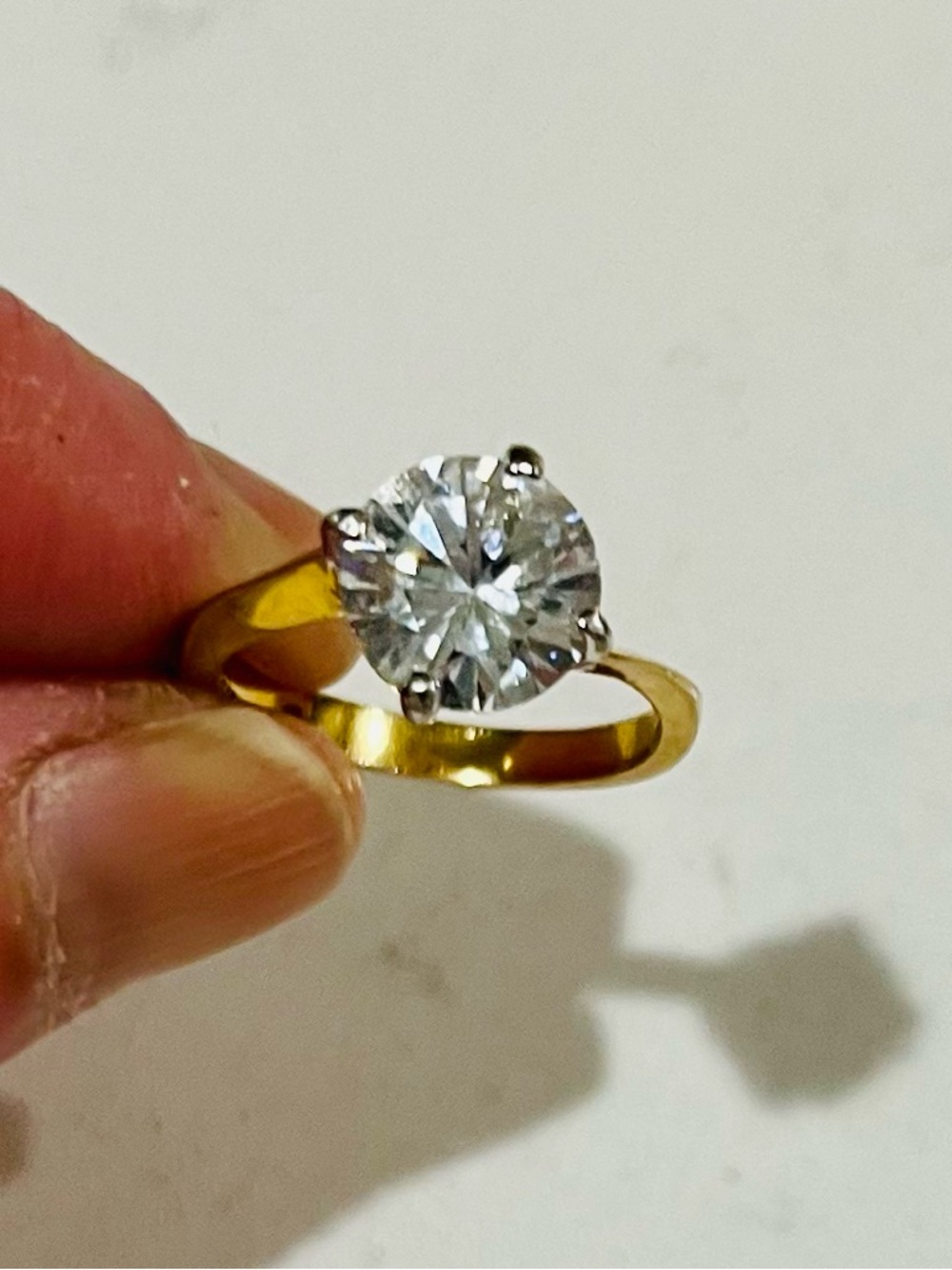 2 Carat Look Solitaire Ring 14K Gold Electroplated Size 6.25 - Picture 16 of 16